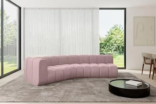 ALTDECOR Modulares Sofa Ecksofa in L-Form Corner modular Sofa Eckcouch Couch Wohnlandschaft Cauchsofa Bodensofa Polstersofa Karex-L1-308x194x70 cm Rosa