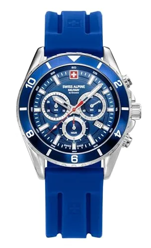 Swiss Alpine Military 7034.9835 Herrenuhr Sierra Chronograph - Armbanduhren mit 10 ATM Wasserdichtigkeit, präzisem Swiss Made Quarzwerk und sportlichem Design – ideal für aktive Herren.