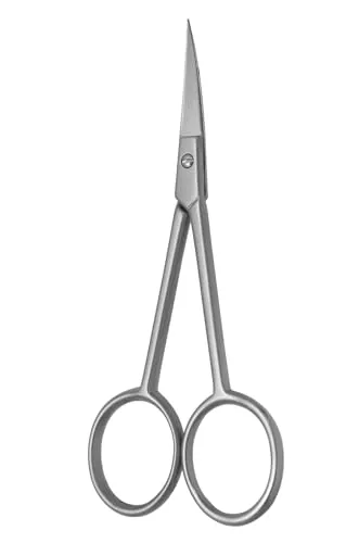 Hautschere aus polierten rostfreien Edelstahl – Präzise Schneide & Ergonomischer Griff | Professionelle Nagelhautschere für Maniküre & Pediküre (spitze Schneide & große Grifflöcher)