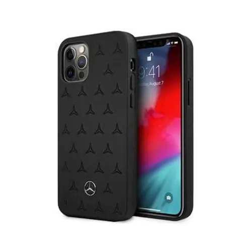 Mercedes MEHCP12LPSQBK iPhone 12 Pro Max Hardcase - Smartphone Hülle aus hochwertigem Leder mit einzigartigem Sternenmuster, schützt Ihr iPhone 12 Pro Max stilvoll und sicher.