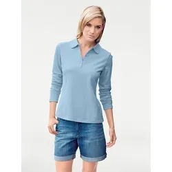 heine Langarm Poloshirt in Blau, Größe 44