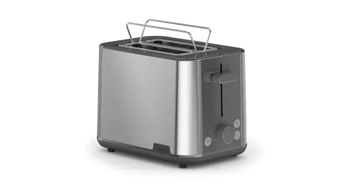 Braun Toaster PurShine HT 1510 GY - 2-Scheiben Edelstahl-Toaster mit variablen Bräunungsregler, Auftaufunktion und Brötchenaufsatz für perfekten Toastgenuss.