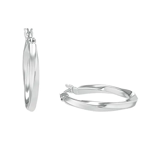 Amor Creolen 925 Sterling Silber Damen Ohrschmuck - Ohrringe für Damen aus hochwertigem 925 Sterling Silber, 2,1 cm groß und in edler Geschenkbox, ideale Geschenkidee für besondere Anlässe.