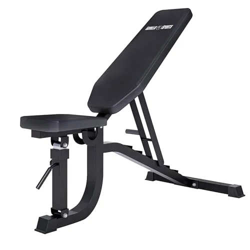 GORILLA SPORTS Hantelbank Multifunktion - Vielseitige Trainingsbank für Zuhause - Hantelbänke für effektives Krafttraining, 7-fach verstellbare Rückenlehne und 5 Höhenstufen für individuelle Anpassung. Ideal für Anfänger und Fortgeschrittene.