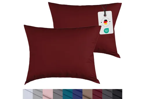 Carpe Sonno Kissenbezug 40x40 40x80 80x80 80x40 2er Set Kissenhülle Mikrofaser Kissenbezug, (2 Stück), Kopfkissenbezug 40 x 40 cm, Uni Rot einfarbig