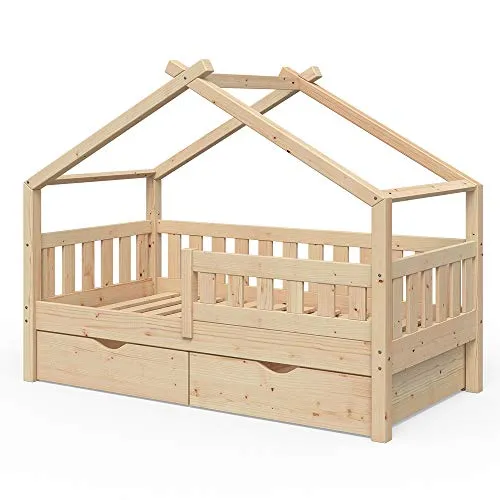 VitaliSpa Design Kinderbett 160x80 - Massivholz mit 2 Schubladen - Betten - Kinderbett aus 100 % Massivholz, besonders kinderfreundlich und ideal zur individuellen Gestaltung des Kinderzimmers.