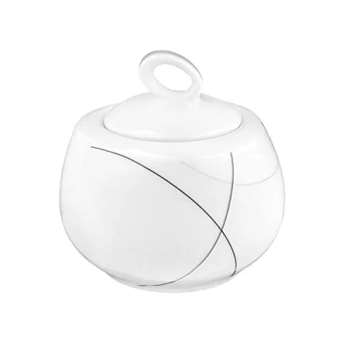 Seltmann Weiden Zuckerdose 6 Personen, Trio Highline - Zuckerdose aus Hartporzellan für 6 Personen, spülmaschinen- und mikrowellengeeignet, mit hoher Kantenschlagfestigkeit. Made in Germany, umweltfreundlich produziert.