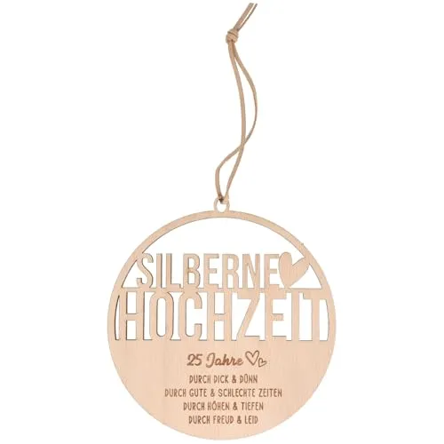 Spruchreif |Holz-Dekohänger | Türkranz | Mini Deko Loop mit Schriftzug | Hochzeitsdeko | Geschenk Silber Hochzeit