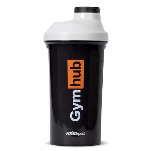 Shieldmixer GymHub Protein-Shaker 600ml - Eiweiß Shake Becher - Trinkflasche für Sport- & Eiweißgetränke - Schwarz - Defender Classic
