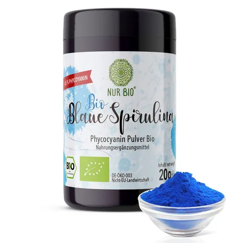 Bio Blau Spirulina Pulver 20 g Phycocyanin Superfood Rohkost vegan Eiweißquelle