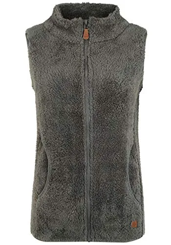 OXMO OXTheri Damen Weste Fleece Outdoor Weste mit Stehkragen Eingrifftaschen Reißverschluss Regular fit, Größe:L, Farbe:CASTLEROCK (799486)