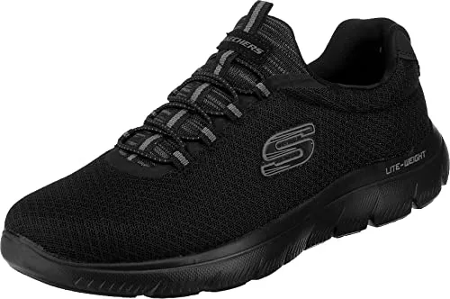 Skechers Damen Summits Sneaker, Black Mesh Trim, 45 EU - Herrenmode, leichter und atmungsaktiver Sneaker für optimalen Komfort bei jedem Schritt.