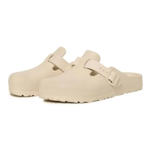 Birkenstock Herren Boston Eva Geschlossene Front Weiß, weiß - white (white), 43 EU