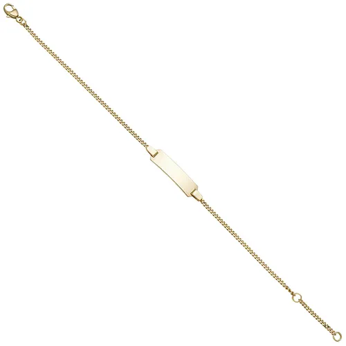Armband Schildband 333 Gold Gelbgold 18cm - Elegantes Schildarmband aus 333 Gold mit einer robusten Panzerkette. Ideal für jeden Anlass und ein stilvolles Accessoire für Damen.