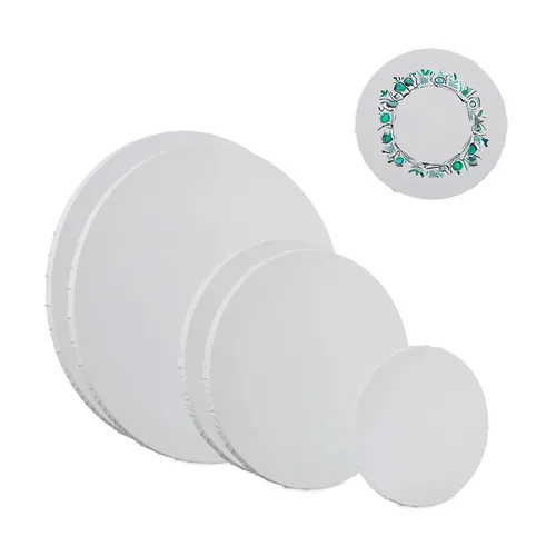 Leinwand Malleinwand Blankoleinwände Rundleinwand 3 Größen 6 Stück Leinwand Set