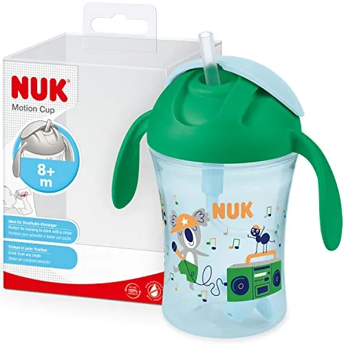 NUK Motion Cup Trinklernbecher | 230ml | auslaufsicherer, weicher Strohhalm |