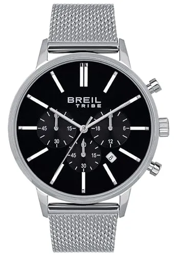 BREIL Herren Uhr Avery EW0509 - Sportliche Quarzuhr mit Vintage-Charme - Armbanduhren für Herren mit analogem Zifferblatt in Blau und PE902 SUNON Bewegung, Wasserdicht bis 5 ATM, stilvolles Milanaise-Edelstahlarmband für einen eleganten Look.