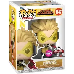 Funko POP! Animation: My Hero Academia - Hawks flocked, Special Edition - Sammelfigur aus der beliebten My Hero Academia-Serie, besondere flocked Oberfläche für ein einzigartiges Sammlerlebnis.