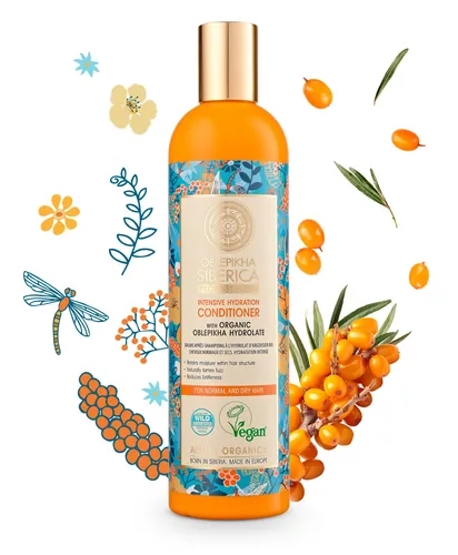 Natura Siberica Oblepikha Conditioner 400 ml - Feuchtigkeitsspendender Conditioner für normales bis trockenes Haar, nährt und pflegt, schützt vor Schäden und sorgt für gesundes, glänzendes Haar.