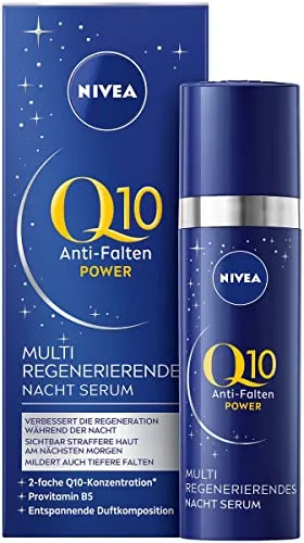 NIVEA Q10 Anti-Falten Power Nachtserum 30 ml - Tagespflege – Mit 2-facher Q10-Konzentration verbessert es die Hautregeneration über Nacht und sorgt für sichtbar straffere Haut am Morgen.