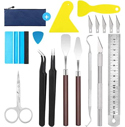 X SIM FITNESSX Plotter Zubehör Entgitterwerkzeug, 12 Stück Vinyl Jäten Werkzeuge DIY Bastelwerkzeug Set HTV, Cameos, Beschriftung, einschließlich Entgitterhaken Pinzette Spatel für Silhouette