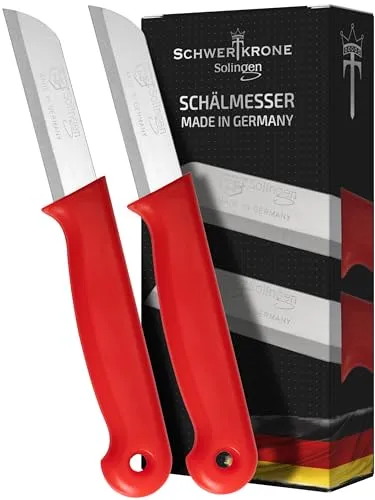 Schwertkrone® Schälmesser 2er Set [MADE IN SOLINGEN in rot von Schwertkrone