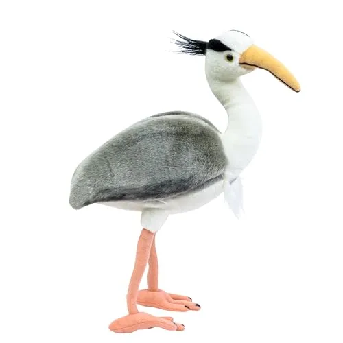 Teddys Rothenburg Kuscheltier Reiher - Weicher Plüschgraureiher 35 cm - Stofftier & Teddybären, kuschelweicher Plüsch, maschinenwaschbar bis 30°C, ideal für Kinder und Sammler.