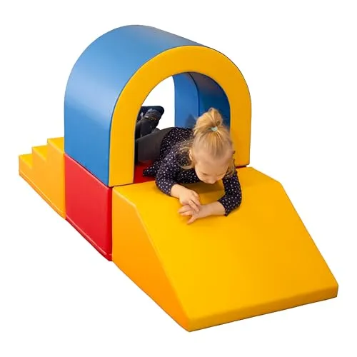 IGLUSoftplay IGLU 4 XL Schaumstoff Softbausteine Spielset - Spielbausteine für kreative Abenteuer! Das IGLU 4 XL Spielset mit Tunnel fördert körperliche Aktivität und soziale Interaktion. Weich, langlebig und sicher für alle Altersgruppen - ideal für unendlichen Spielspaß!