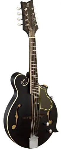 Ortega Guitars F-Style Mandoline Elektro-Akustisch – F-Holes – Mandolins – Inklusive Gig Bag – Fichte / Ahorn, Schwarz (RMFE40SBK)