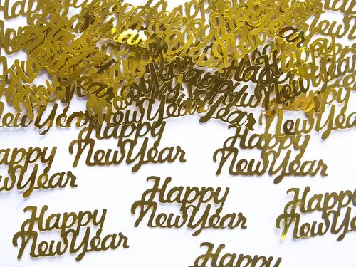 partydeco Streudeko, Happy New Year Konfetti 4x2cm 3g gold