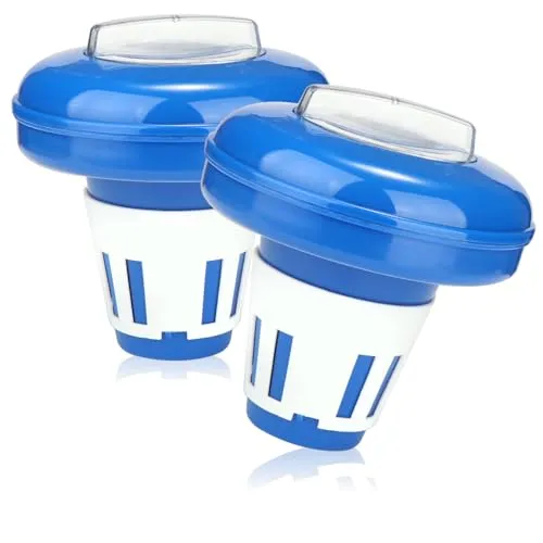 com-four® 2X Dosierschwimmer für den Pool - Chemikalienspender für Chlor- oder Bromtabletten - zur dosierten Abgabe von Poolzusätzen (2 x 16.5 cm)