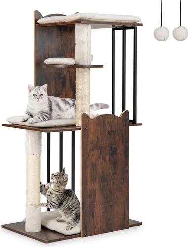 Katzenbaum mit Sisalstämmen und 4 Plattformen