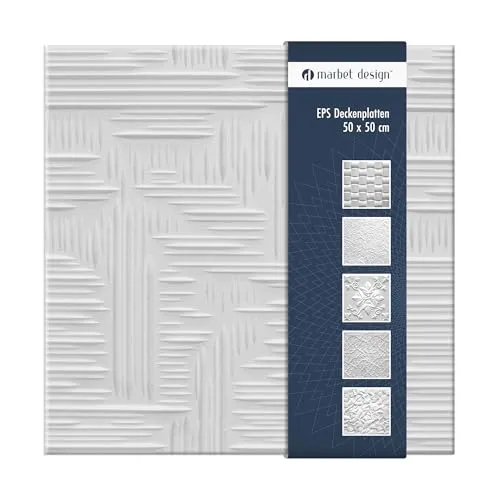 marbet design Wanddekoobjekt NORMA2 WEISS - Deko-Objekte: Leichte Styropor-Deckenplatten mit Wärme- und Schalldämmung für kreative Raumgestaltungen in Feuchträumen.