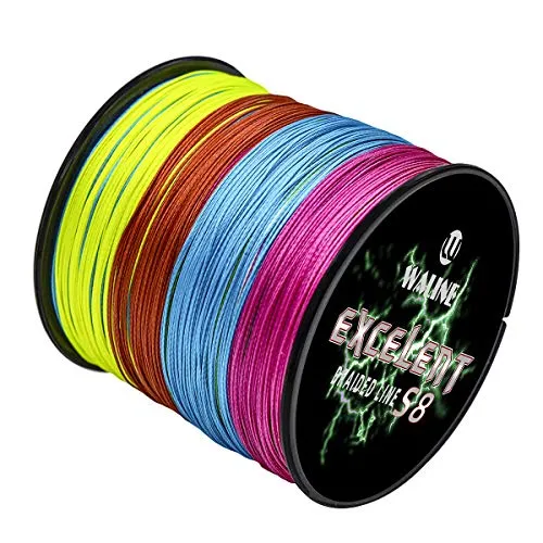 Waline Super Strong 300m 500m PE Geflochtene Angelschnur 8 Stränge Multifilament Angelschnur 20lb-80lb Meeresfischen Geflochtene Schnur (Mehrfarbig, 80lb/0.50mm/ 300m(328yds))