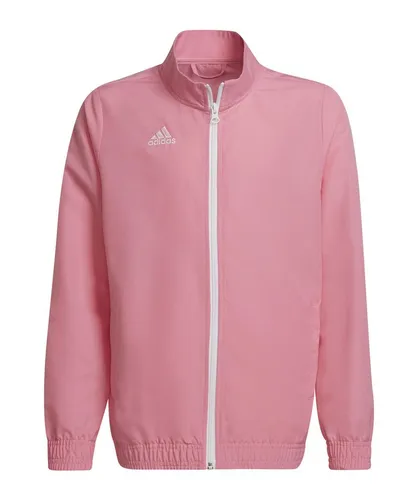 adidas Performance Entrada Kinder-Präsentationsjacke - Jacke für Kinder aus atmungsaktivem Polyester, schweißableitend und ideal für Training und Aufwärmphase, mit modischem Stehkragen und praktischen Zipper-Taschen.