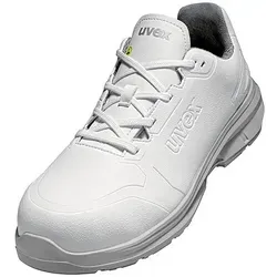 uvex 1 sport white Halbschuhe S3 - Sicherheit und Komfort für Hygienebereiche - Arbeits- & Schutzkleidung mit ergonomischer Laufsohle, waschbar bei 30°C und ideal für die Lebensmittelindustrie. Metallfreie Verarbeitung für höchsten Tragekomfort und Hygiene.