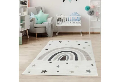 Jimri Kinderteppich DOT´S Teppiche für Kinderzimmer, Kinderzimmerteppich, Teppich, Läufer, Regenbogen