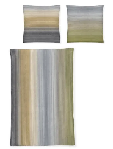 Bettwäsche Irisette Edel Feinbiber Koala 8489-90 - Bettwäschegarnitur aus 100% Baumwolle, mit modernem Streifenmuster und Reißverschluss, ideal für Kinder- und Schlafzimmer, zertifiziert nach STANDARD 100 by OEKO-TEX.