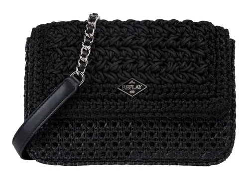 Replay Umhängetasche Crossbody Bag - Stilvoll und Praktisch - Die REPLAY Umhängetasche in Schwarz kombiniert elegantes Design mit funktionaler Nutzung. Mit einem abnehmbaren Schulterriemen und verstärkten Kanten ist sie ideal für jeden Anlass. Maße: 26x21x8 cm.