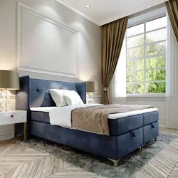 Boxspringbett Doppelbett LIND - 140x200cm Bett mit Bonellmatratze, mit Bettkasten für Bettwäsche und Topper. EIN Bett mit einem klassischen, kont...