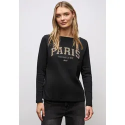 STREET ONE Langarmshirt mit Wording Print im Leo-Look von Street One