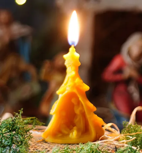 Bienenwachskerze 45 x 37 x 70mm, 100% Bienenwachs, 