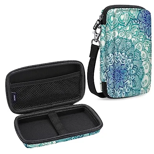 FINTIE Tasche für Kodak Fotodrucker, Kodak Mini 2 Retro/Step/Mini 2 HD/Smile/Printomatic, Hartschalen Tragetasche mit Innentasche, Smaragdblau