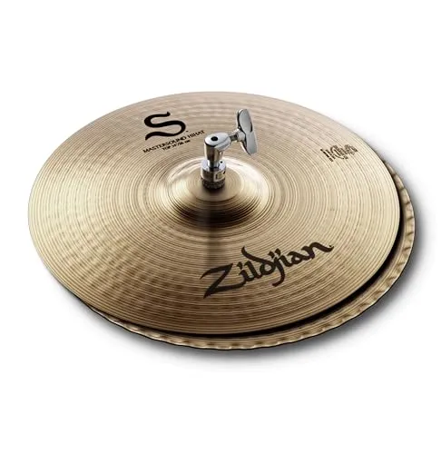 Zildjian S Family Series - 14 Zoll Mastersound Hi-Hat Cymbals - Pair - Becken für Semi-Professionals und Profis, bieten lebhaften Klang und schnelles Ansprechverhalten dank gekräuselter Kanten, ideal für vielseitige Musikstile.