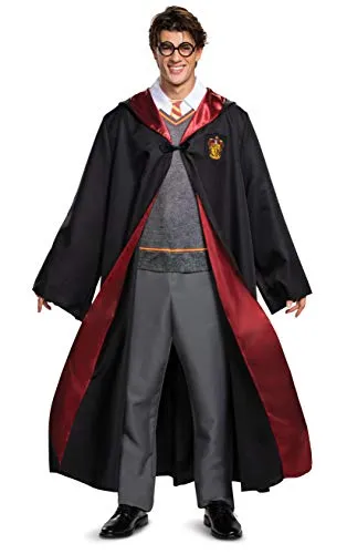 Disguise Herren Harry Potter Deluxe Kostüme in Erwachsenengröße, schwarz/rot, XL (42-46)