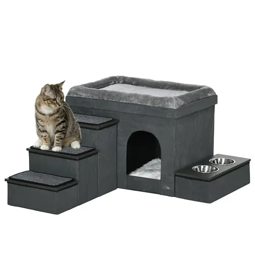 PawHut Katzenhütte aus Spanplatte und Polyester