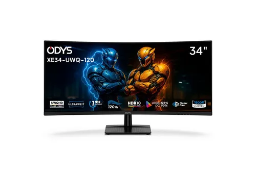 Odys XE34-UWQ-120 Curved Gaming Monitor - 34