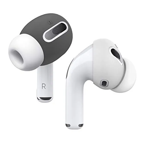 elago AirPods Pro Ear Tips Ohrstöpsel Abdeckung Kompatibel mit Apple AirPods Pro Ohrpolster [Passt ins Ladecase] (2 Paare von 2 Farben) (Dunkelgrau/Weiß)