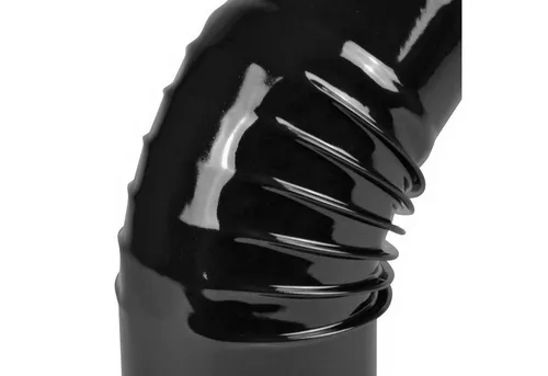 Raik Ofenrohrbogen 120mm - 45° gerippt Schwarz - Robuster Rauchrohrbogen für Kamine und Öfen. Die hochwertige Emaillebeschichtung sorgt für Langlebigkeit und schützt vor Korrosion. Ideal für feste, flüssige und gasförmige Brennstoffe. Wählen Sie Ihre Wunschfarbe!