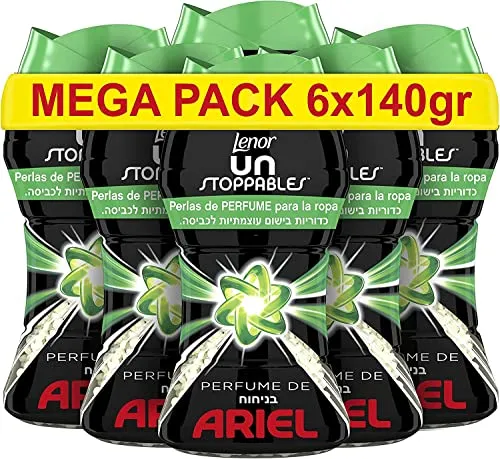 Lenor UNstoppables Wäscheparfum, 62 Wäschen (6 x 140 g), Weichspüler mit Ariel-Duft, Frischebooster